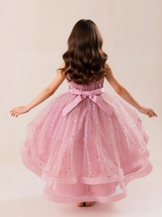 StyleCast x Revolte Girls Embellished Sleeveless Asymmetric Hem Party Gown Dress